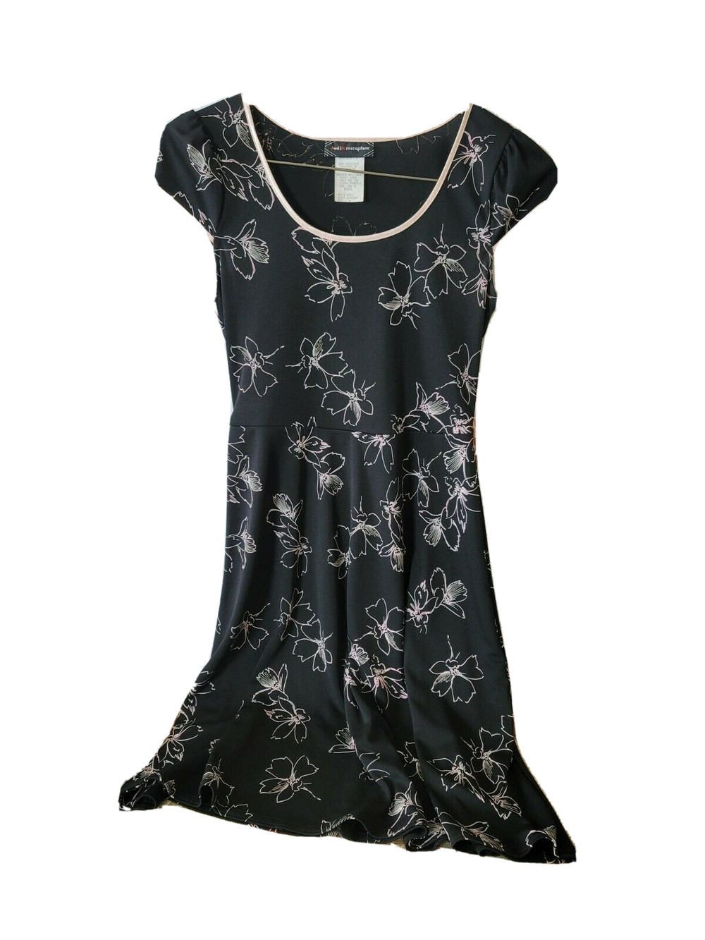 Jodi Kristopher Women"s Floral Summer Dress with Ribbon Tie Belt Size M